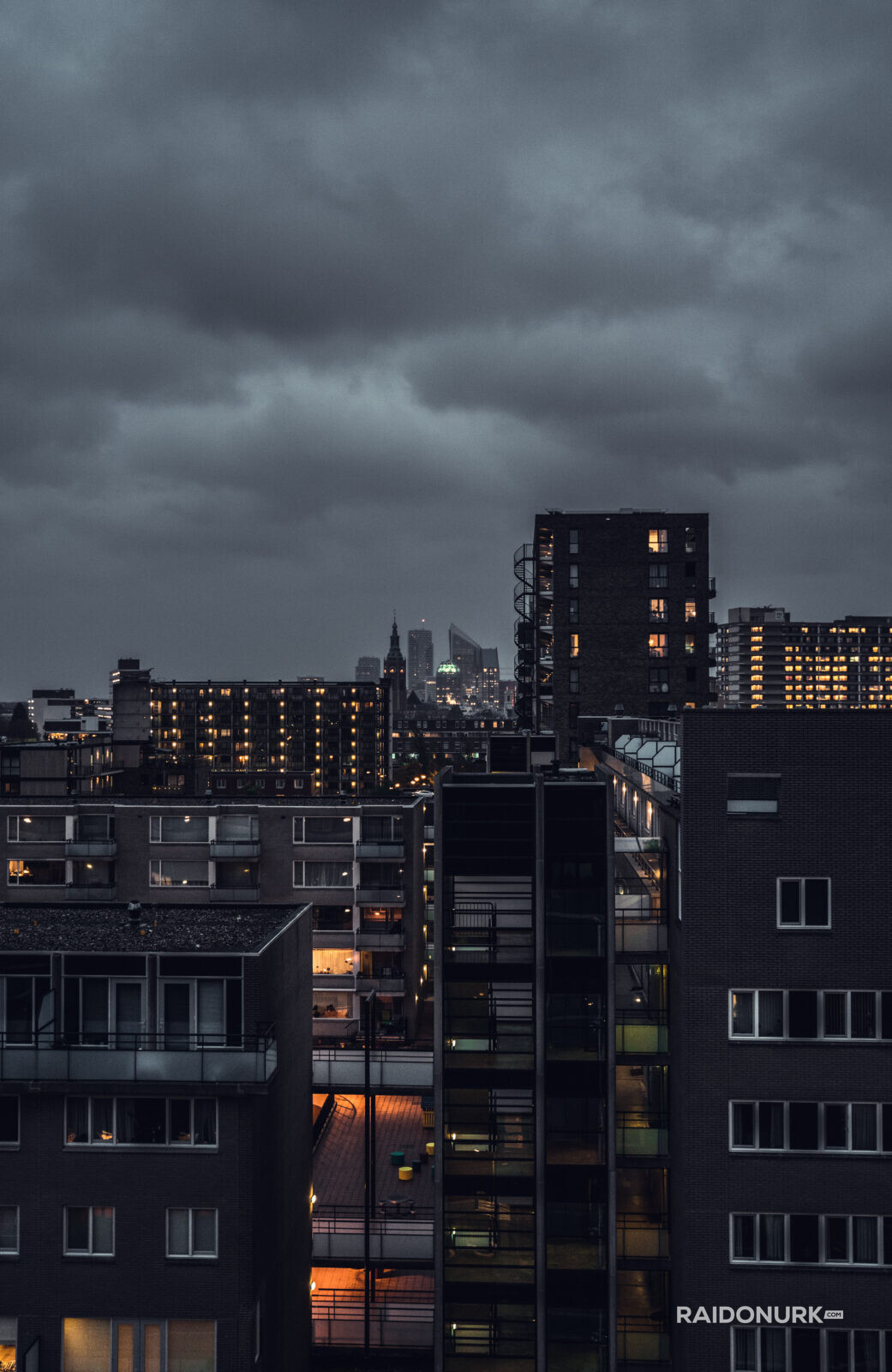 Holland, Den Haag, city, architecture, night, autumn
