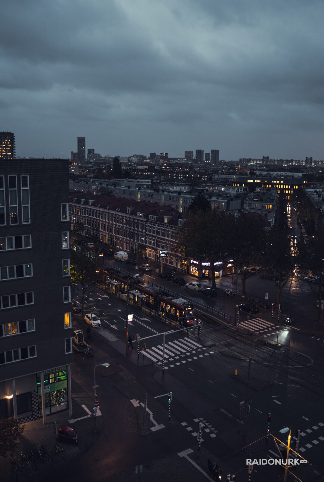 Holland, Den Haag, city, architecture, night, autumn