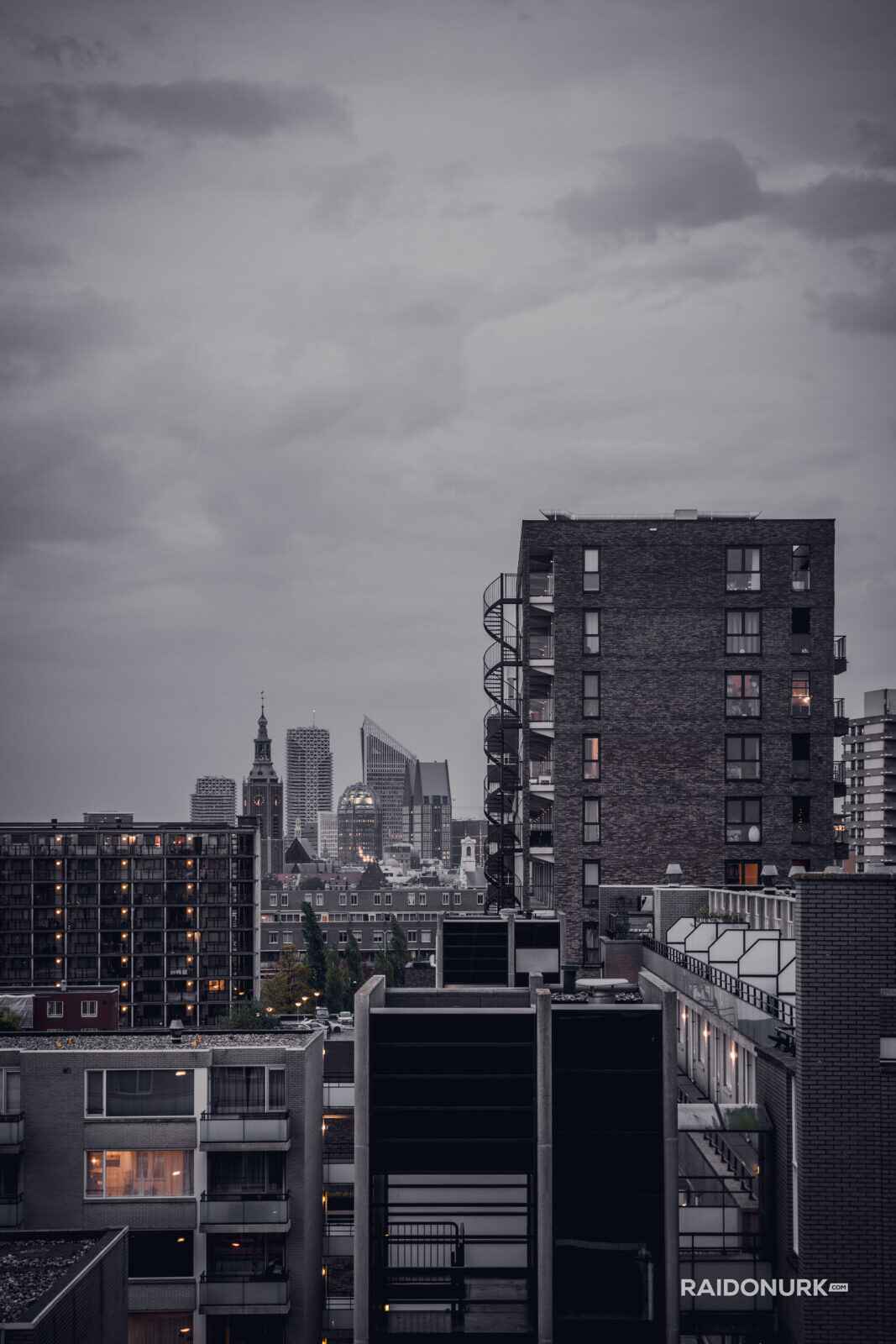 Holland, Den Haag, city, architecture, night, autumn