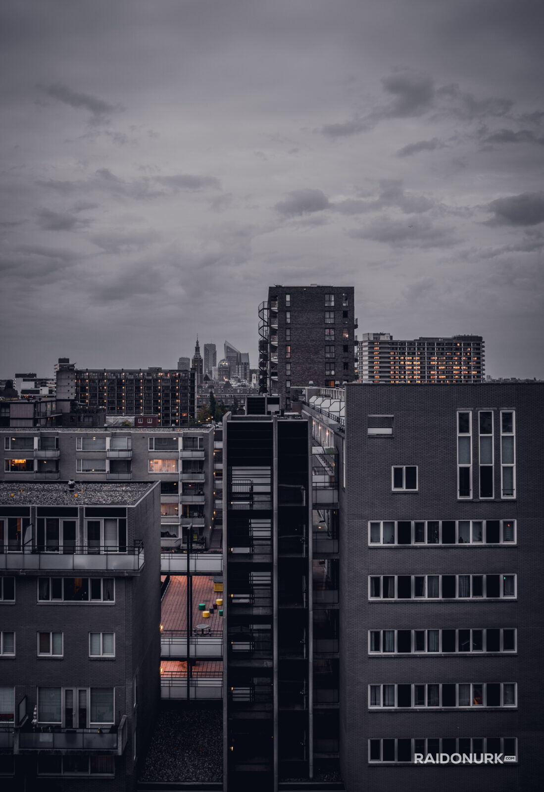 Holland, Den Haag, city, architecture, night, autumn