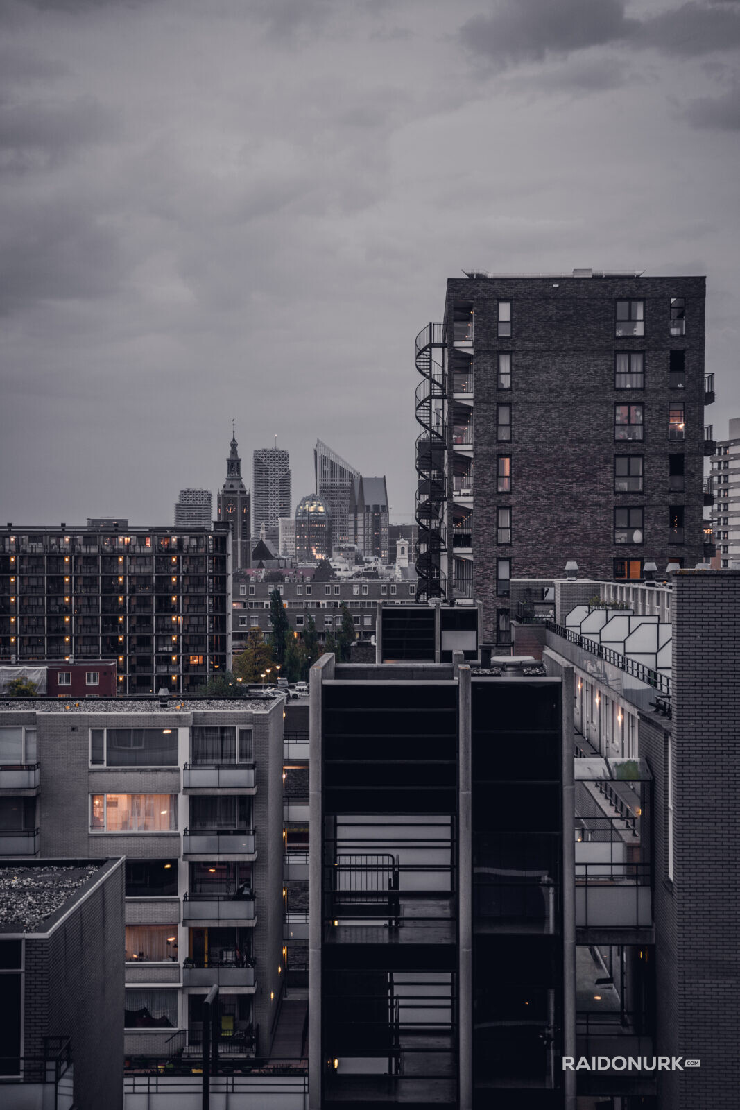 Holland, Den Haag, city, architecture, night, autumn
