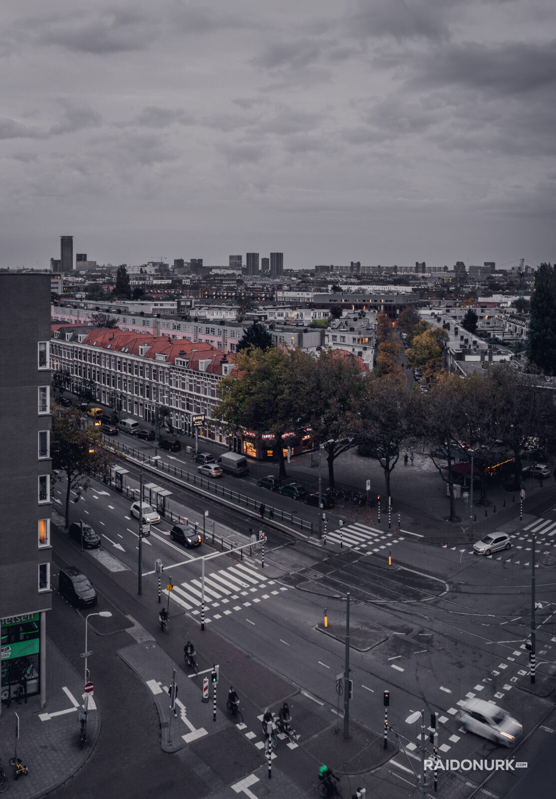 Holland, Den Haag, city, architecture, night, autumn