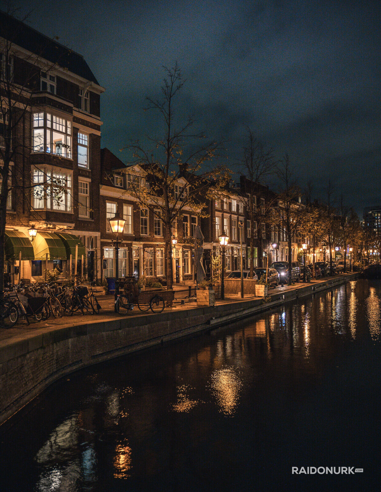 Holland, Den Haag, city, architecture, night, autumn