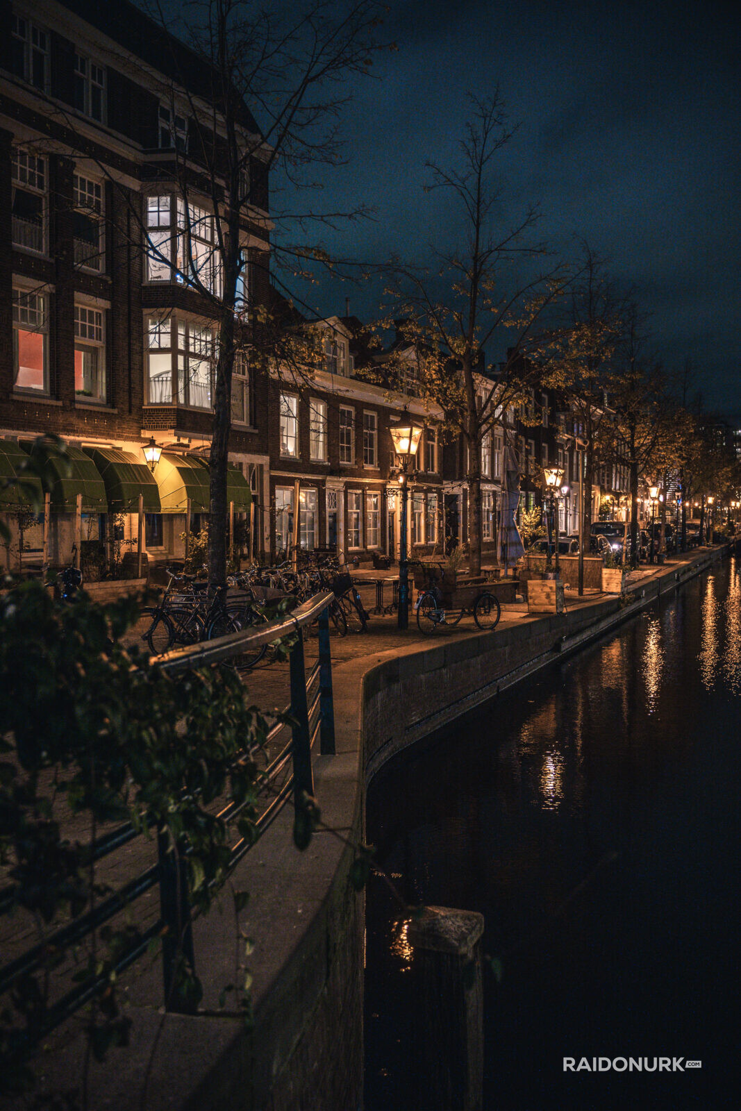 Holland, Den Haag, city, architecture, night, autumn