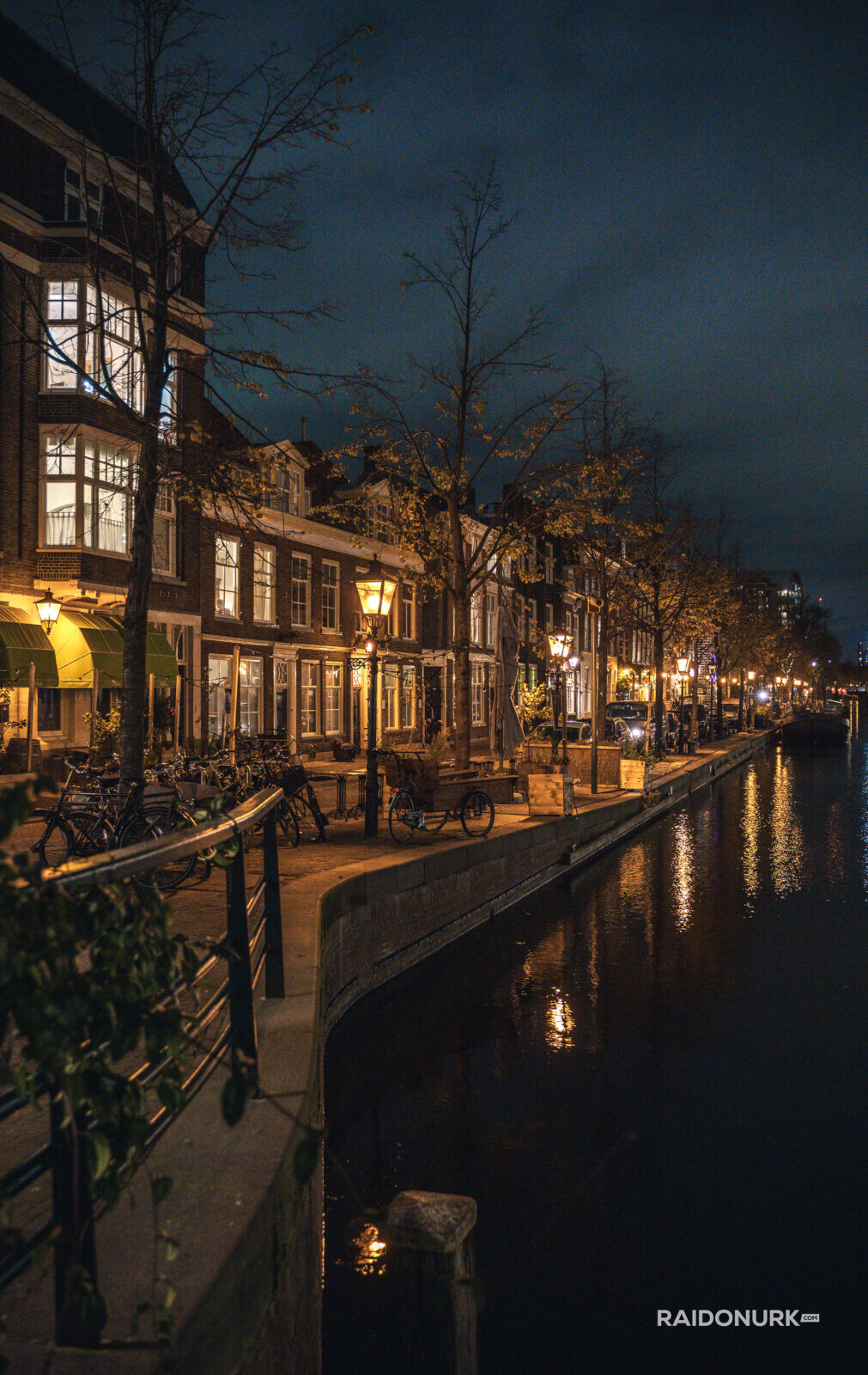 Holland, Den Haag, city, architecture, night, autumn
