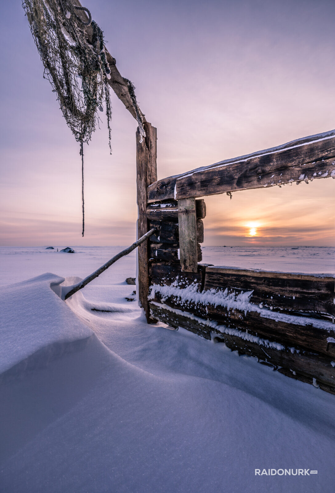 Puise Nina, Läänemaa, kuur, lumi, päikeseloojang, Matsalu Rahvuspark, meri, talv
