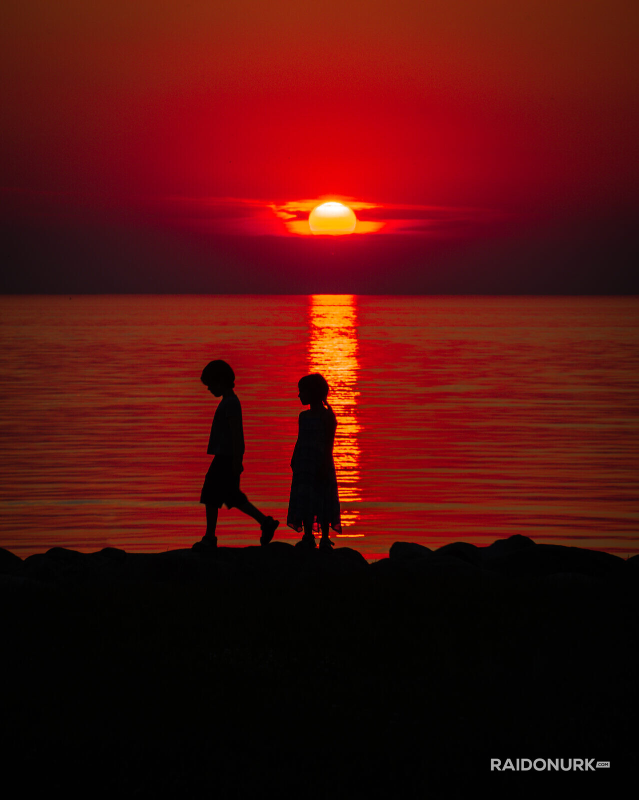 Sunset, päikeseloojang, meri, suvi, minimalism, Pirita 