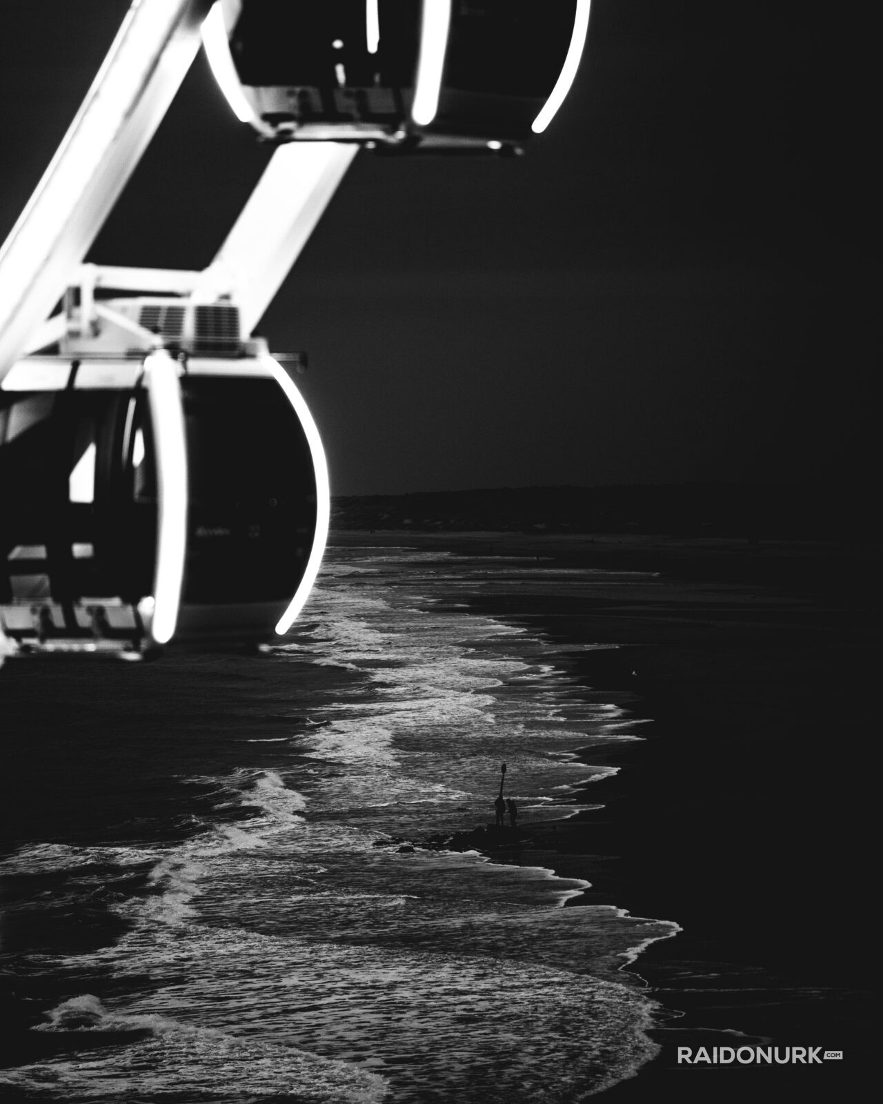 monochrome, ferrys wheel, pier, mustjavalge, blackandwhite, scheveningen pier, Den Haag