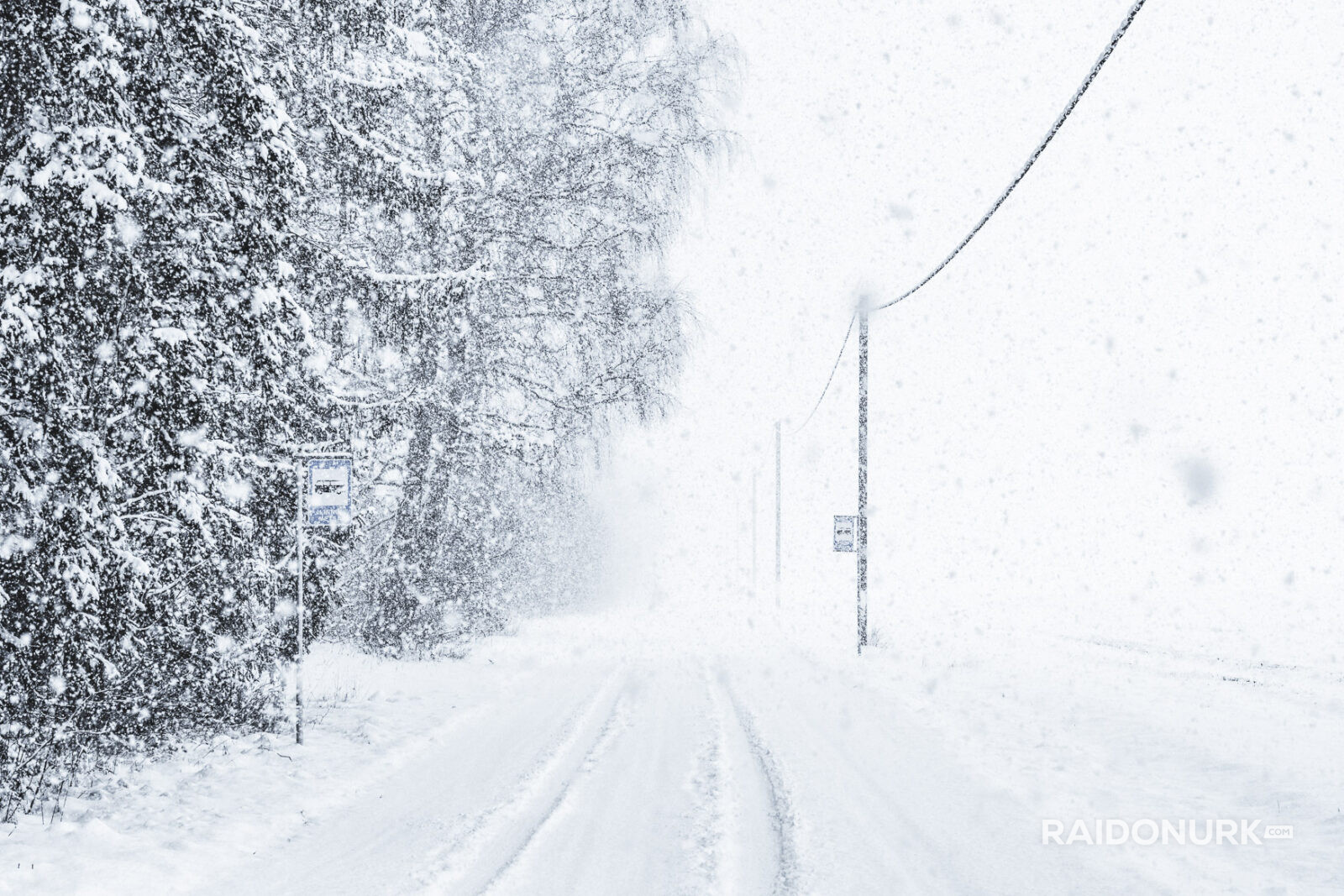 Abstract snowy road in Nordic winter
